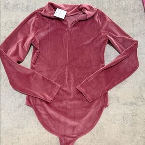 American Eagle Outfitters Velvet Bodysuit - Mauve